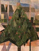 Theo van Doesburg Tree with houses. oil on canvas